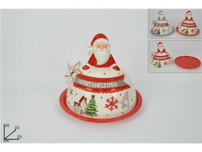 PIATTO CON CAMPANA BABBO NATALE CM 23