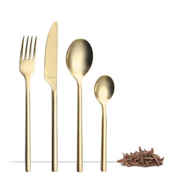 Servizio di posate vintage pvd oro set 12 pz