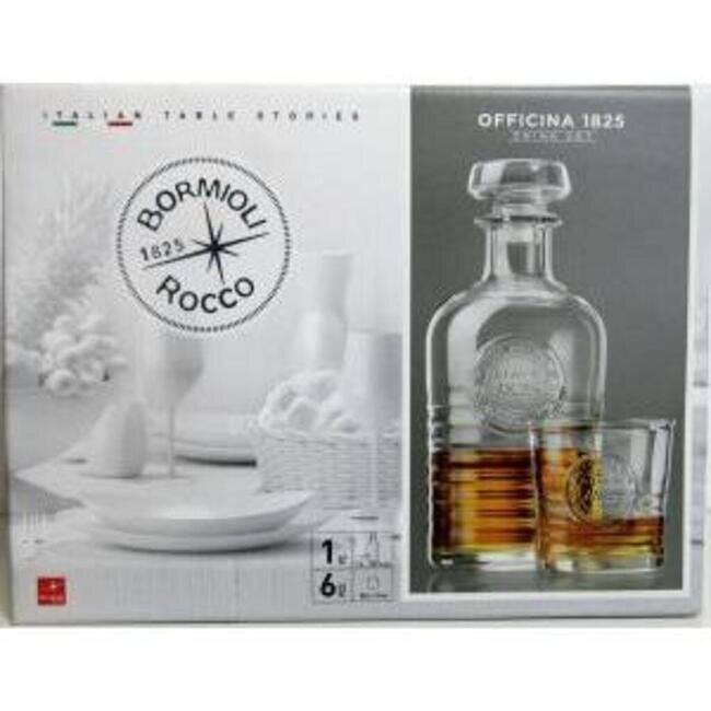 SET WHISKY OFFICINA 6 BICCHIERI + BOTTIGLIA