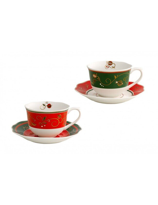 BRANDANI TAZZA THE TEMPO DI FESTA SET 2 PZ PORCELLANA