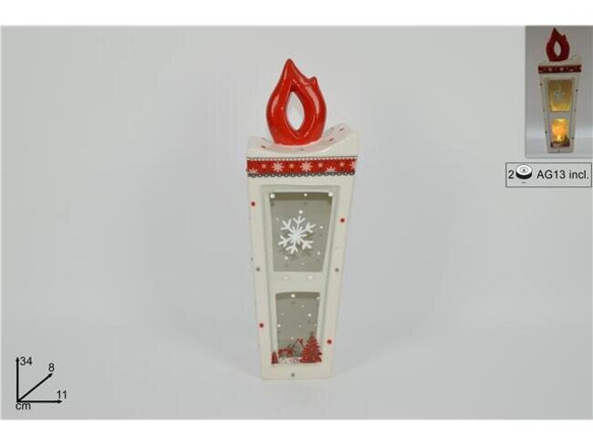 LANTERNA A CANDELA CON LED CM 34 H