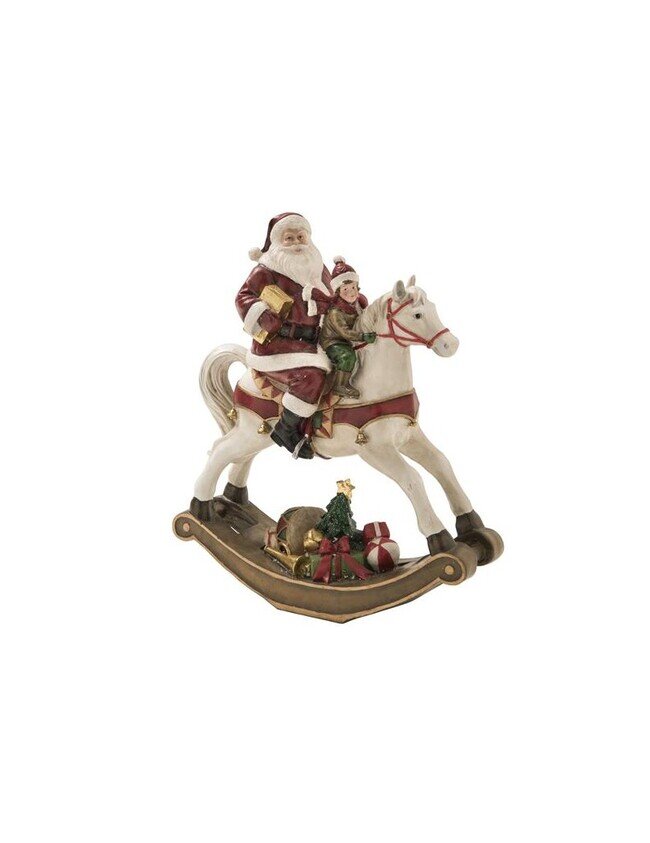 Brandani CAVALLO A DONDOLO CON BABBO NATALE RESINA