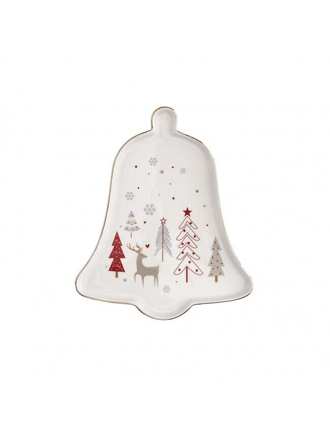BRANDANI VASSOIETTO CAMPANA FIOCCO DI NEVE NEW BONE CHINA