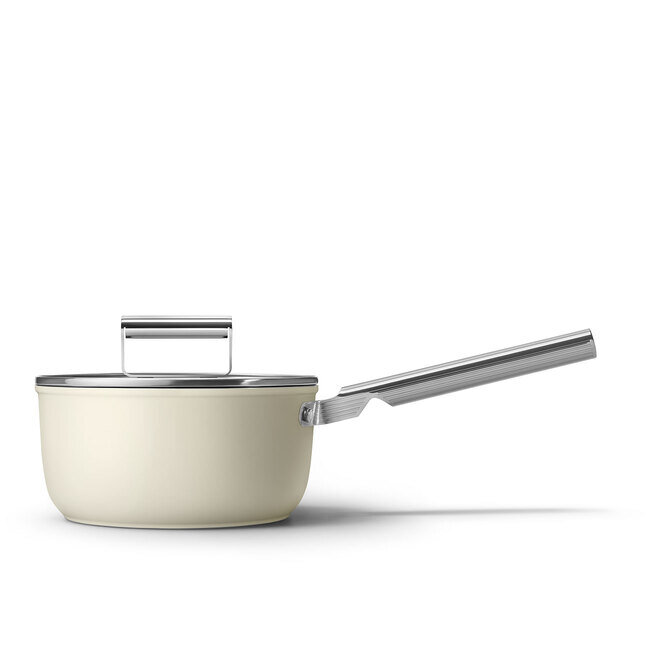 Smeg casseruola crema 1 manico c/coperchio 20cm