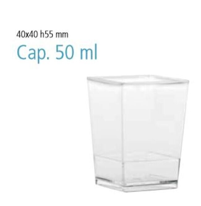 FINGER BICCHIERE CUBO 50ML 4X4H5.5 PZ 50