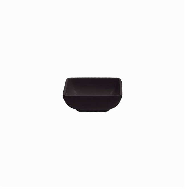 Piattino nero in melamina 7x7 h2cm