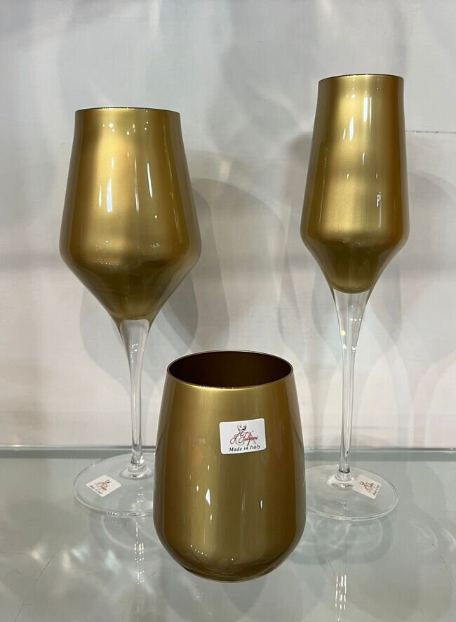 Contessa oro servizio di calici e bicchieri 18pz