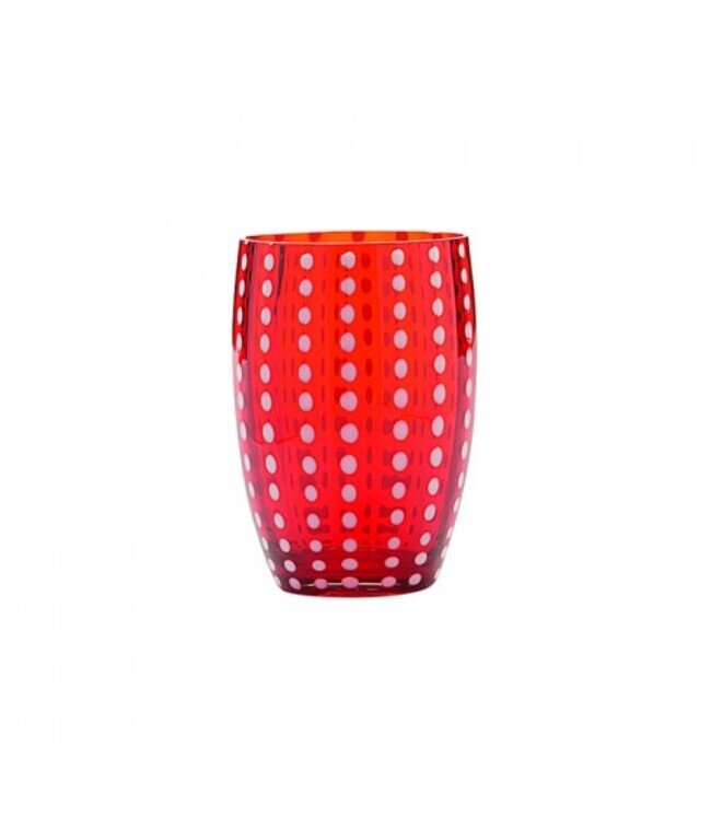 Bicchiere vetro Perle Rosso Zafferano