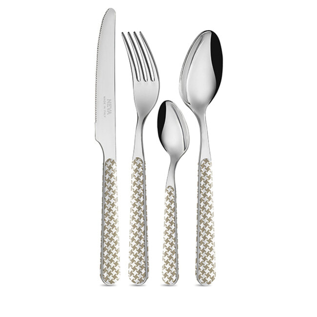Neva posate Pied De Poule tortora set a 24pz