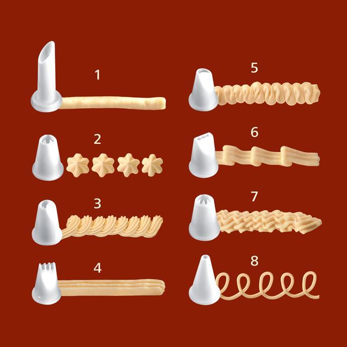 SIRINGA PER DOLCI CON 8 BECCUCCI