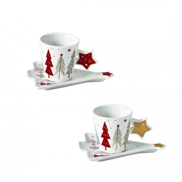 TAZZINA CAFFE FIOCCO DI NEVE SET 2 PZ NEW BONE CHINA