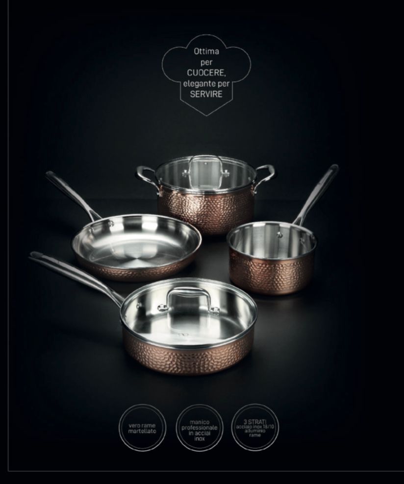 batteria cucina stratum 3 professional von meister pentole rame