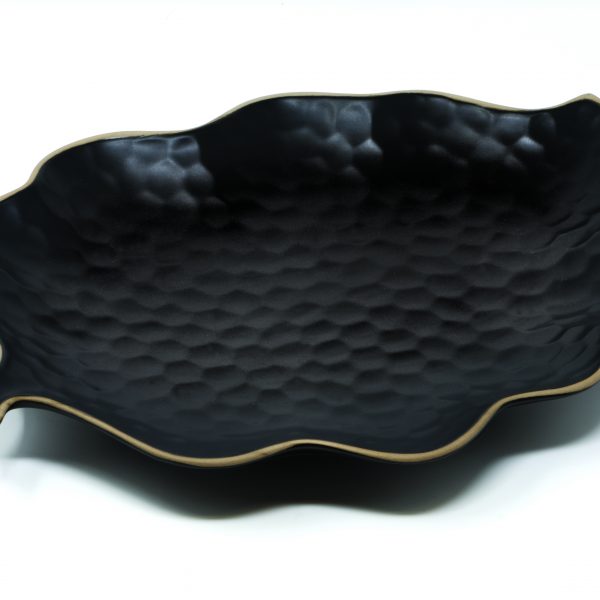 Kypseli vassoio foglia nero 34c26 cm