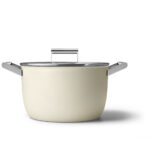 Smeg casseruola crema c/coperchio 26cm