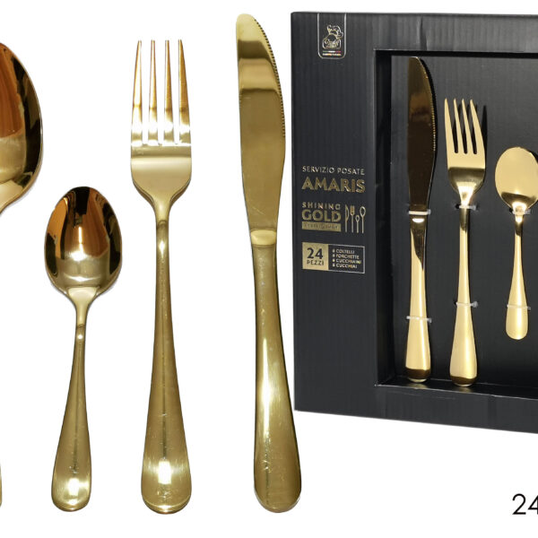 Posate oro Amaris set 24 pz