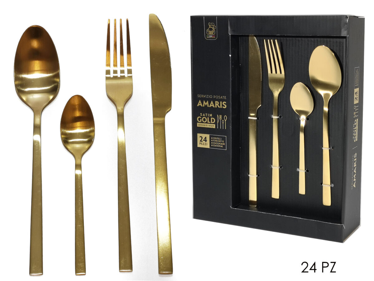 Posate oro amaris set 24 pz