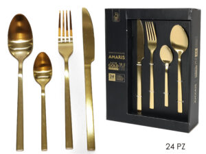 Posate oro amaris set 24 pz
