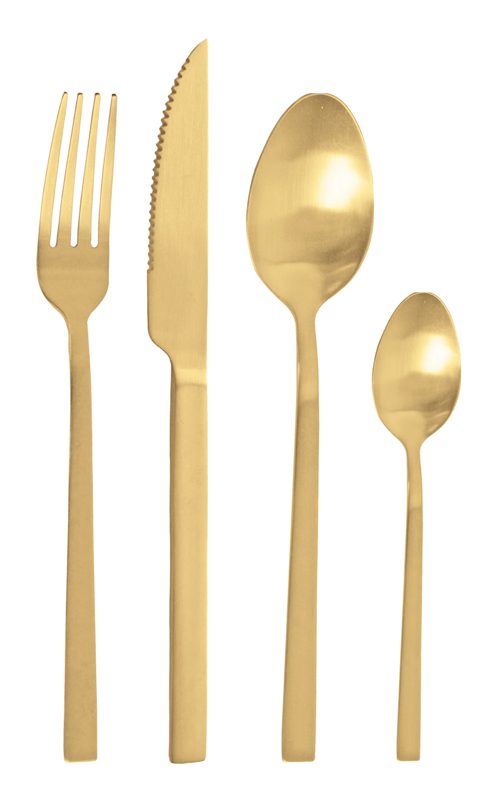 SET 4 POSATE ORO SATINATO METAL